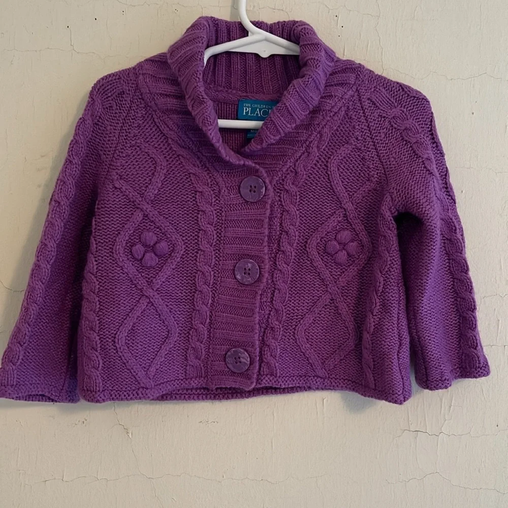 The Children’s Place cable knit sweater purple 18 months